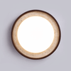 modern yellow travertine walnut wood led flush mount ceiling light