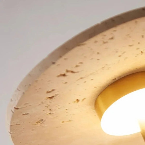 modern yellow travertine walnut wood wall lamp
