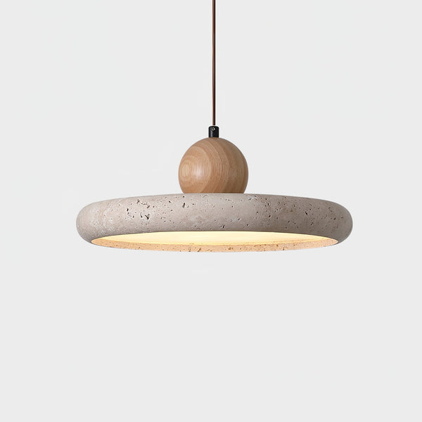 modern yellow travertine wood led pendant light