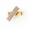 modern yellow travertine wood linear led wall sconce