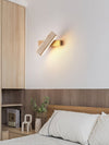 modern yellow travertine wood linear led wall sconce