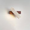 modern yellow travertine wood linear led wall sconce