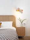 modern yellow travertine wood linear led wall sconce