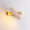modern yellow travertine wood linear led wall sconce