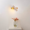 modern yellow travertine wood linear led wall sconce