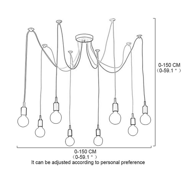 Cluster Spider Pendant Lighting 10 Heads Diy Adjustable Ceiling Lights