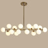 Modern Gold Kitchen Island Light 16 Light Linear Iron Global Glass Ceiling Lights Fixture 48W 110V Hardwired Indoor
