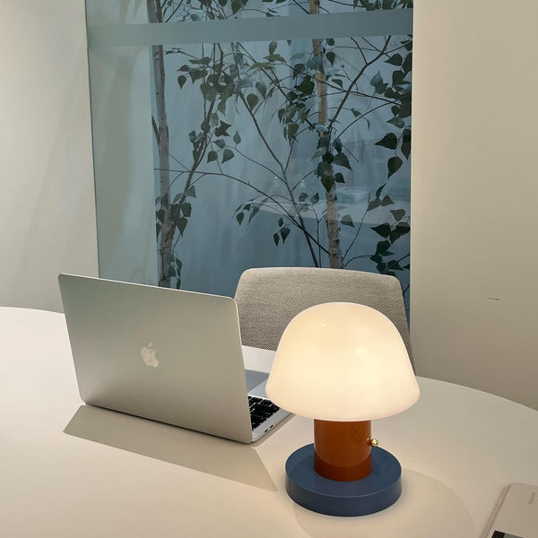 mushroom cordless led table lamp touch control rechargeable