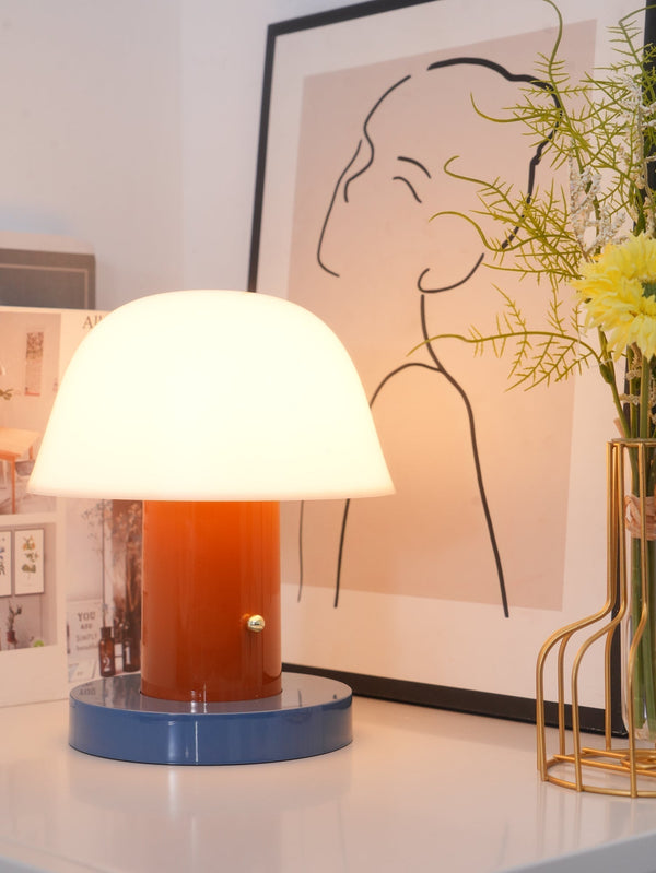 mushroom cordless led table lamp touch control rechargeable