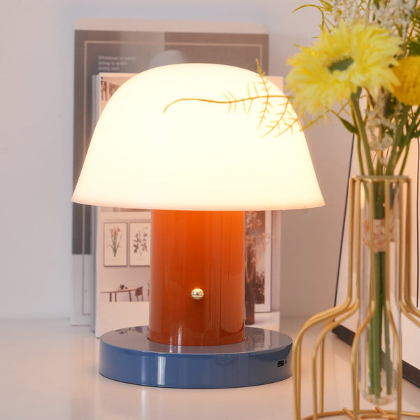 mushroom cordless led table lamp touch control rechargeable