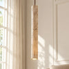 natural travertine cylinder pendant light for bedroom
