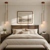 natural travertine cylinder pendant light for bedroom