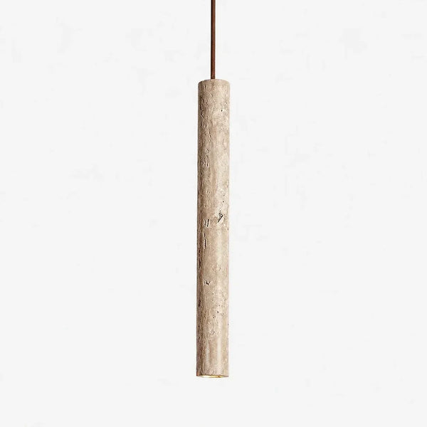 natural travertine cylinder pendant light for bedroom