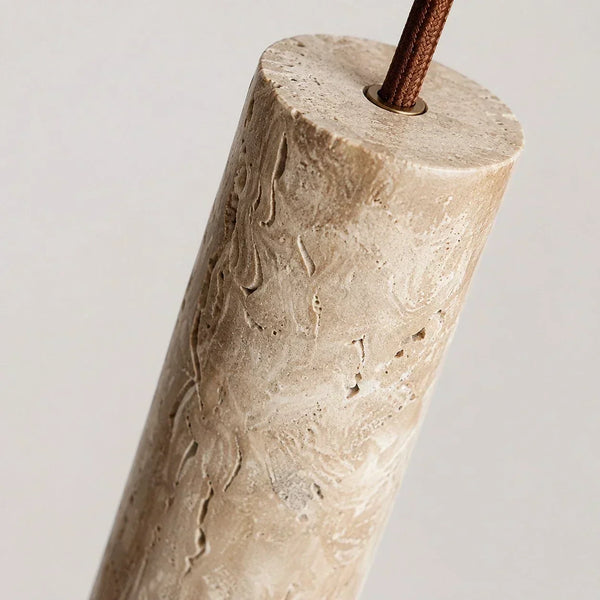 natural travertine cylinder pendant light for bedroom