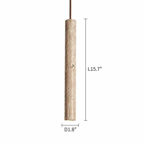 natural travertine cylinder pendant light for bedroom