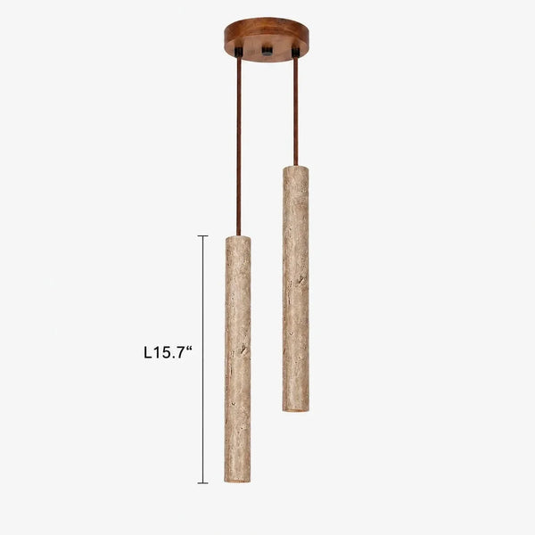 natural travertine cylinder pendant light for bedroom