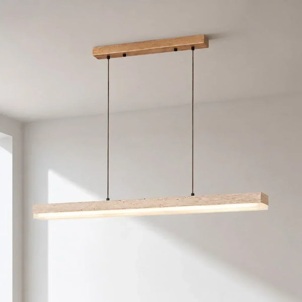 natural travertine linear pendant light