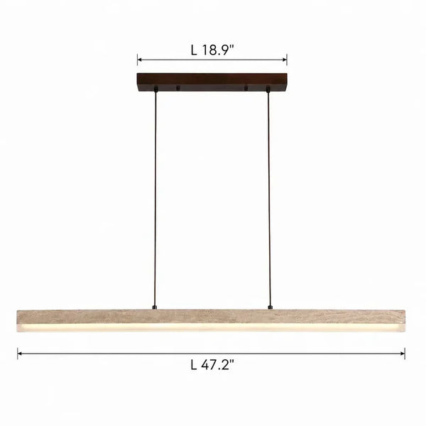 natural travertine linear pendant light