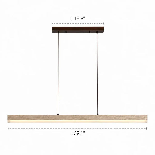 natural travertine linear pendant light