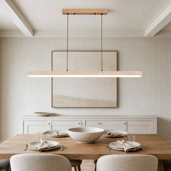 natural travertine linear pendant light