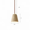 natural travertine stone dome pendant light