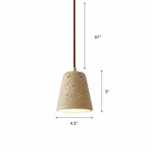 natural travertine stone dome pendant light