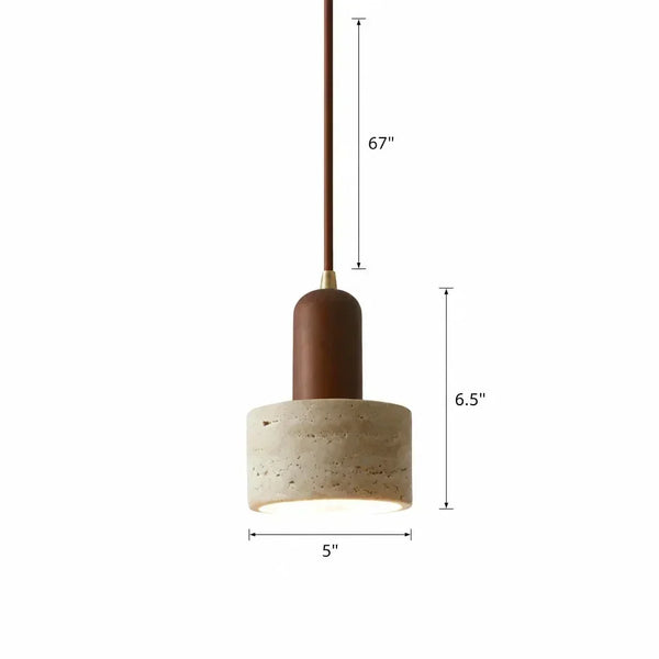 natural travertine stone dome pendant light