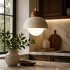 natural travertine stone dome pendant light
