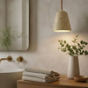natural travertine stone dome pendant light