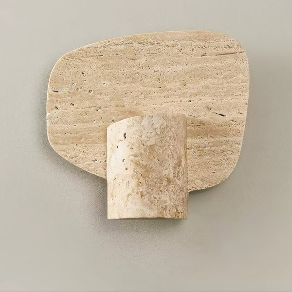 natural yellow travertine cylinder wall sconce