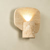 natural yellow travertine cylinder wall sconce