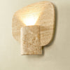 natural yellow travertine cylinder wall sconce