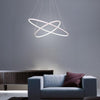 Modern Led Chandelier Minimalist 2 Ring Geometric Lights With Adjustable Height