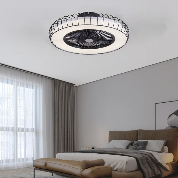Nordic Invisible Fan Blades Stepless Dimming Integrated Ceiling Fan Lamp