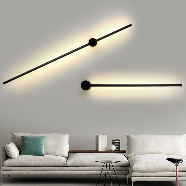 Nordic Linear Ultra Thin Long Strip Led Wall Lamp For Bedside Background Wall