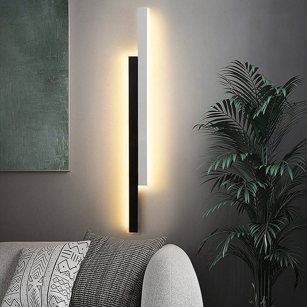 Nordic Minimalist Double Long Strip Led Wall Lamp For Living Room Bedside Aisle