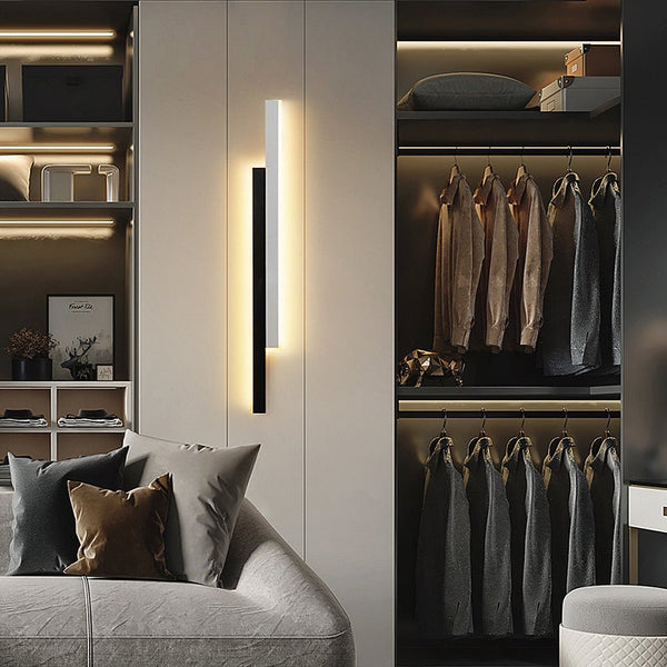 Nordic Minimalist Double Long Strip Led Wall Lamp For Living Room Bedside Aisle