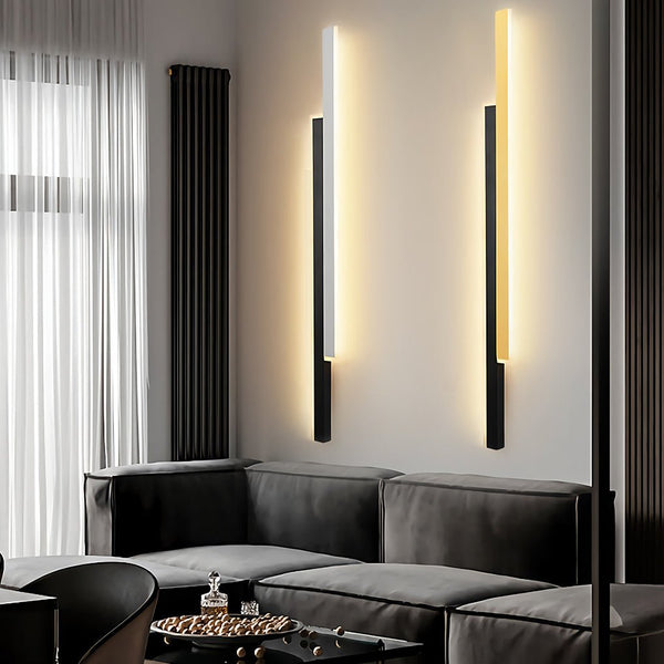 Nordic Minimalist Double Long Strip Led Wall Lamp For Living Room Bedside Aisle
