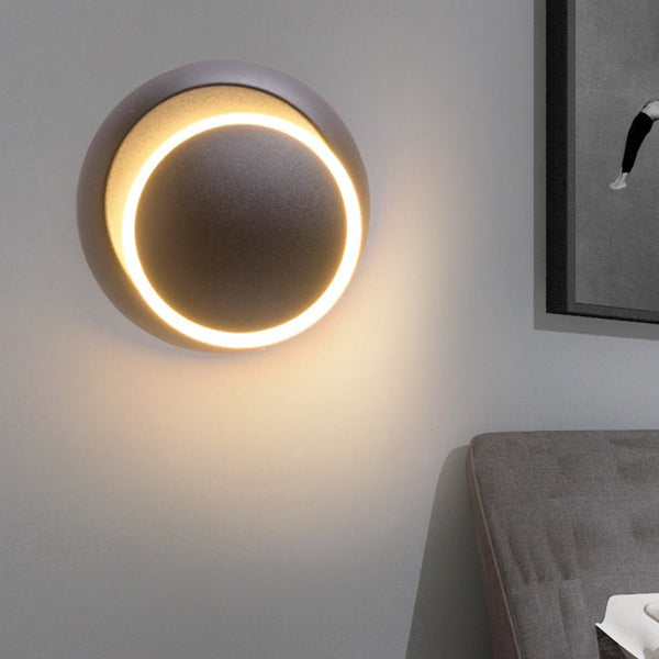 Nordic Minimalist Led Rotatable Round Wall Lights For Living Room Dining Room Cafe