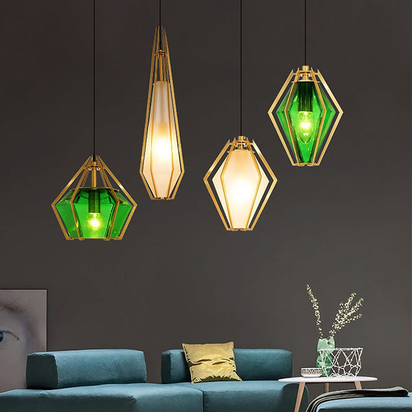 Nordic Postmodern Personality Art Glass Pendant Light For Bedside Bar
