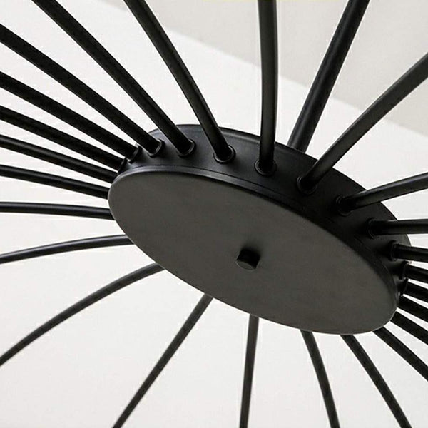 Ligmodern 24 Light Streamlined Round Chandelier 24 Led Bulbs 63 Dia Adjustable Height Black Finish