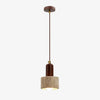 organic travertine wood pendant light