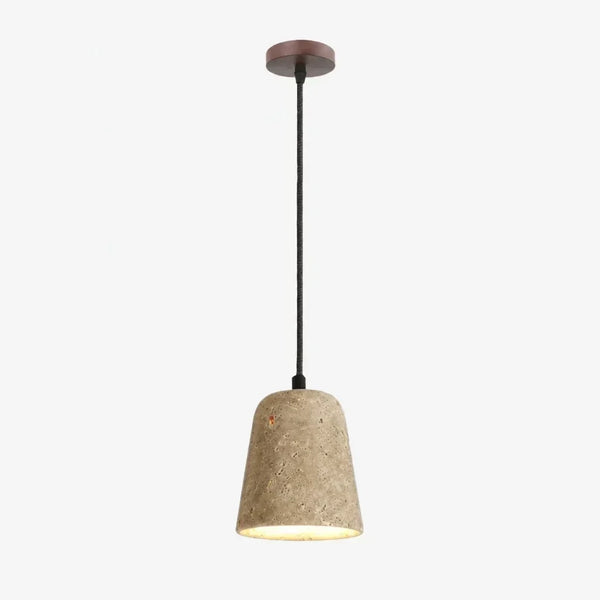 organic travertine wood pendant light