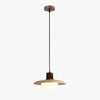organic travertine wood pendant light