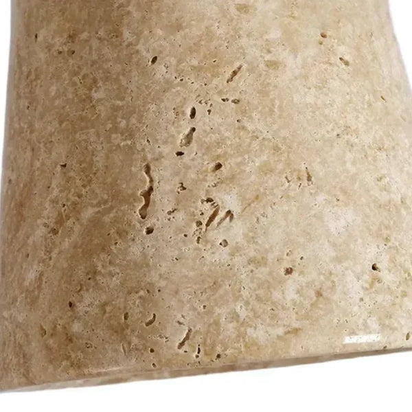 organic travertine wood pendant light