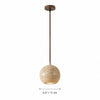 organic travertine wood pendant light