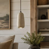 organic travertine wood pendant light