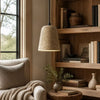 organic travertine wood pendant light