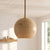 organic travertine wood pendant light