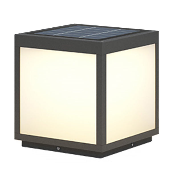 Black Square Cube Outdoor Post Led Pier Mount Light